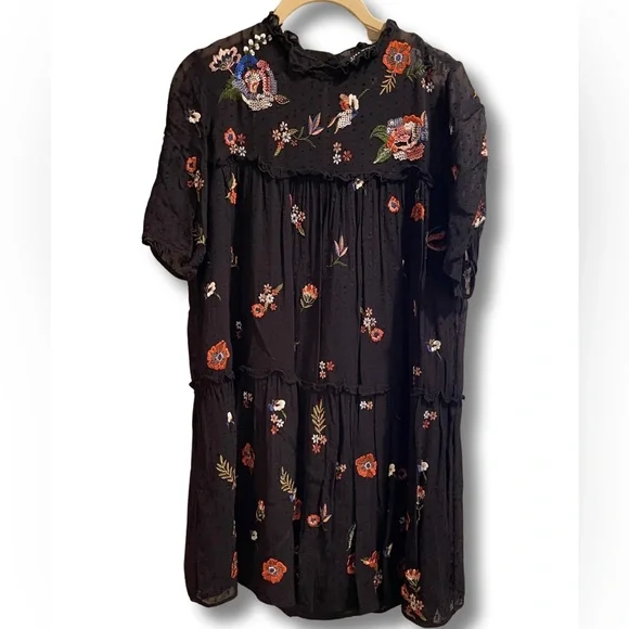 sachin and babi light blue dress Romantic Vintage Inspired Wildflower Floral Embroidery Off-The-Shoulder  Evening Dress